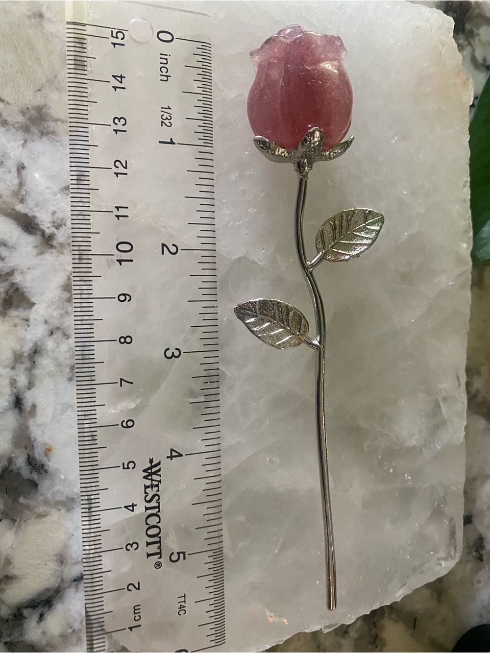 🌸💗 STRAWBERRY QUARTZ CRYSTAL ROSE 💗🌸 - Picture 3 of 5